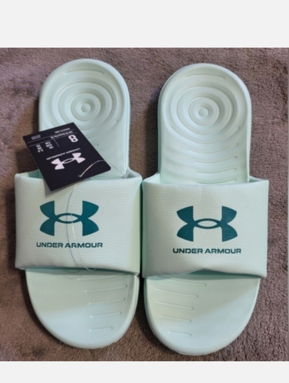 Under Armour Ansa Fix Mint Green Sandals Slides Foam Cushion 8 NWT